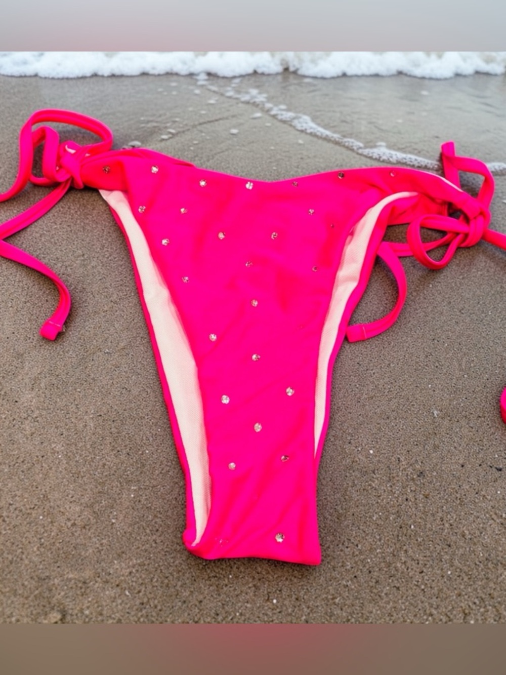 NWT Pink Rhinestone Bikini Bottoms